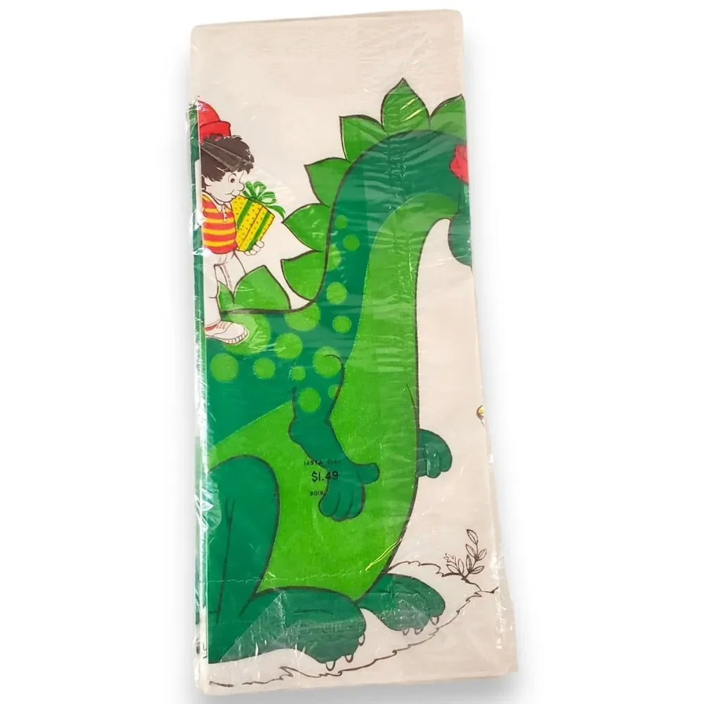 Vintage 1979 Ambassador Party Tablecloth Dudley Dragon R.W. Alley Sealed NOS